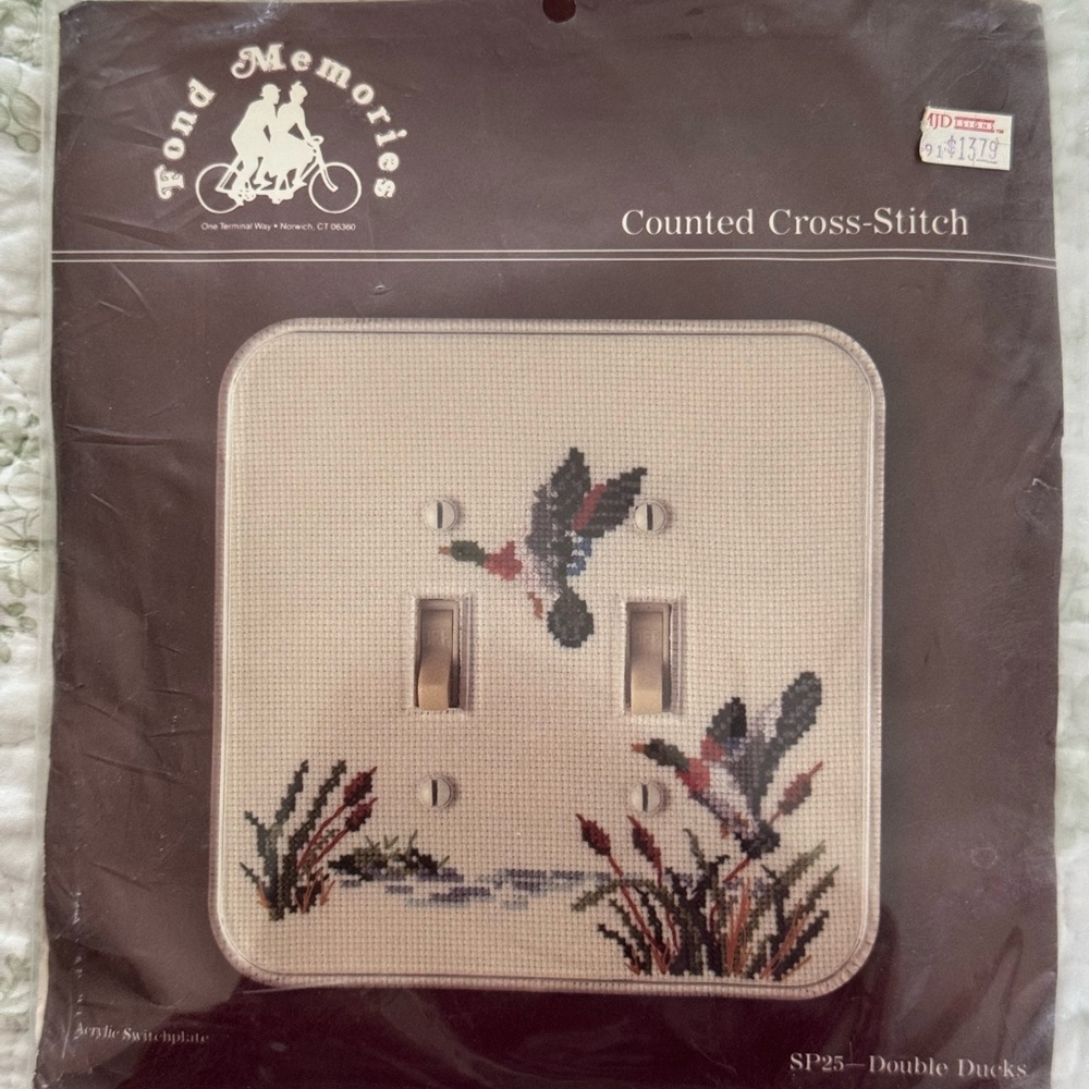 Double Ducks Counted Cross-Stitch Switch Plate Kit